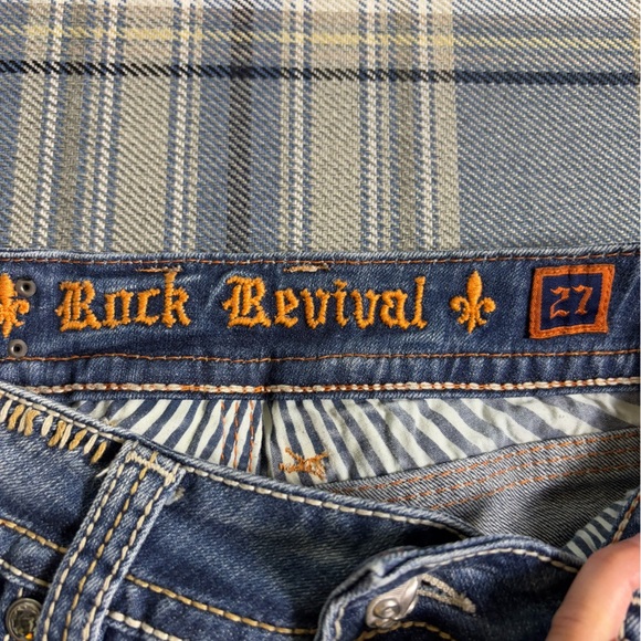 Rock Revival Blake Easy Boot Jeans Whiskered Buckle - Picture 2 of 10